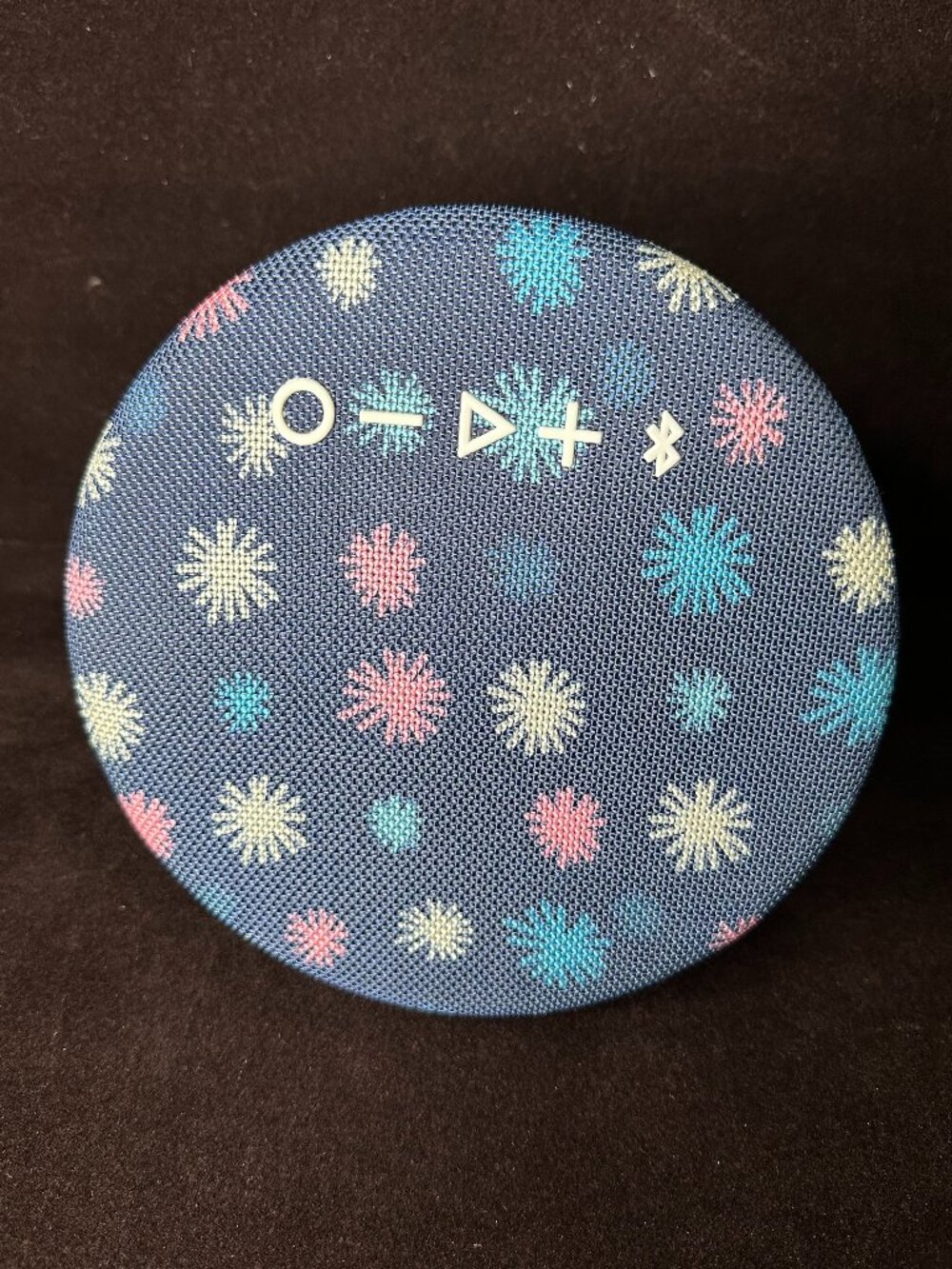 Onn. Groove Round Portable Bluetooth Speaker – Navy Spark